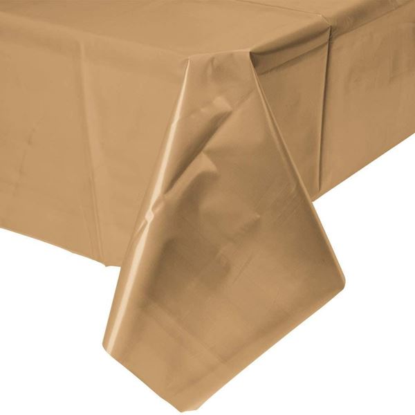 Picture of Mantel Dorado Celebrations plástico (137cm x 274cm)