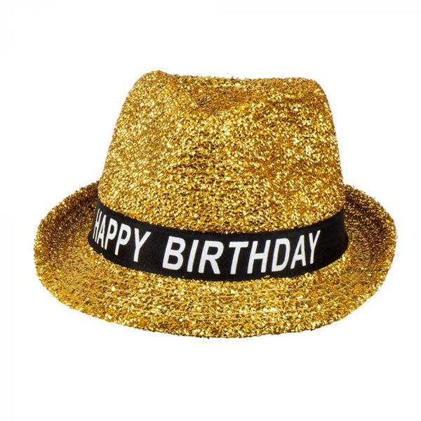 Sombrero Feliz Cumpleaños Dorado✓ por sólo 4,68 Tienda Envío 24h. Fiestafacil.com. Fiestafacil.com✓. Artículos de decoración Fiestas .