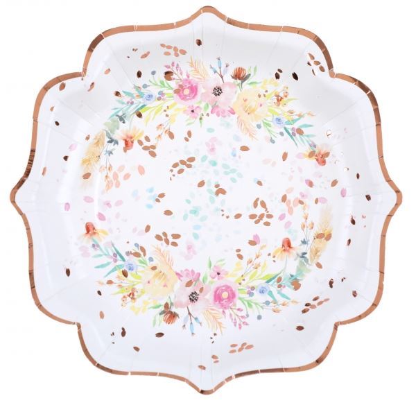 Picture of Platos Florales Forma cartón 21cm (10 unidades)