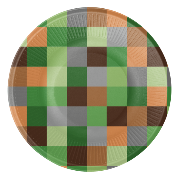 Imagen de Platos de Minecraft TNT Party cartón 23cm (8 unidades)