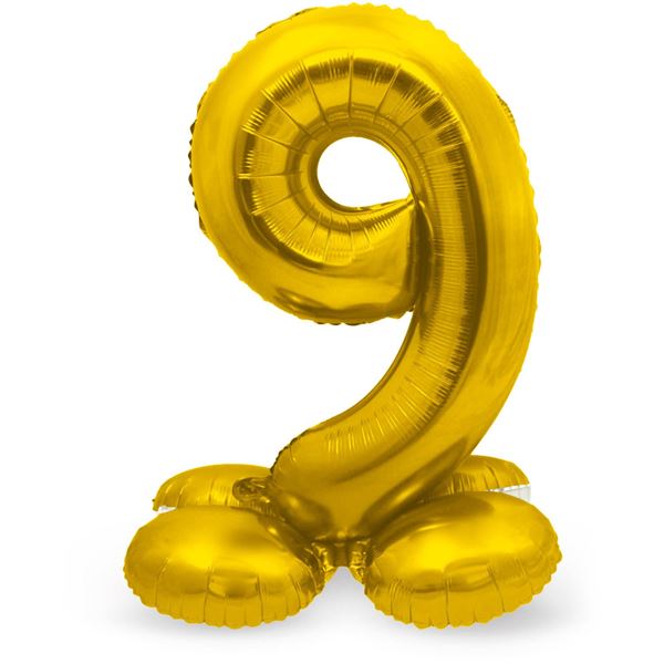 Imagen de Globo Número 9 Dorado con Base (81cm)