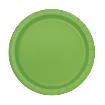 Imagen de Platos Verde Lima cartón 18cm (8 unidades)