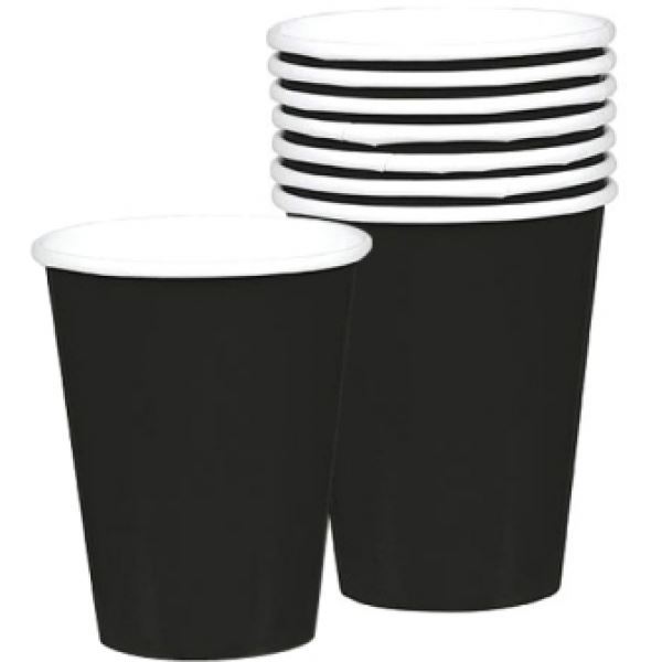 Imagen de Vasos Negros cartón 250ml (8 unidades)