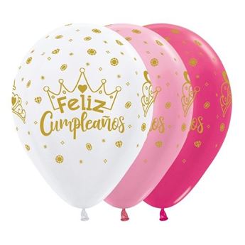 Imagens de Globos Feliz Cumpleaños Princesas Satinados (12)
