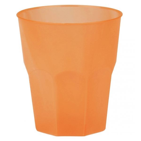 Imagen de Vasos Naranjas Plástico Duro Reutilizables (20 uds.)