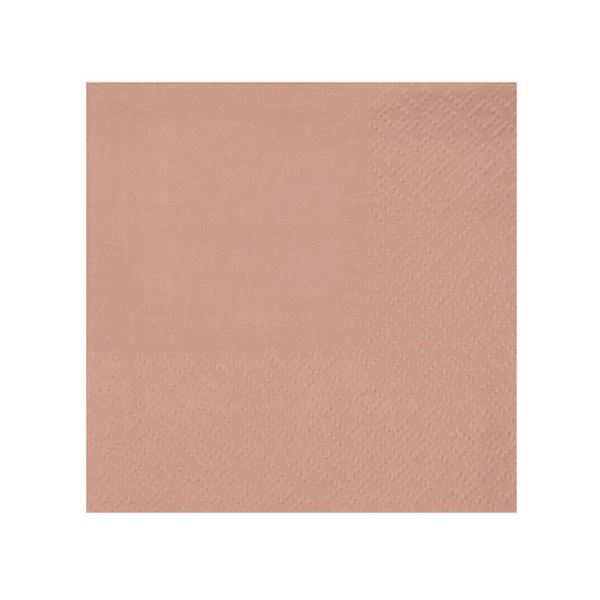 Imagens de Servilletas Rosa Dorado papel 25cm SX (25 unidades)