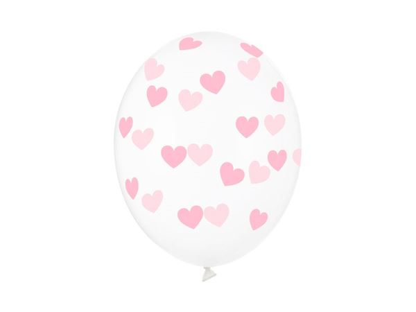 Picture of Globos Corazones Rosas Látex (6 unidades)
