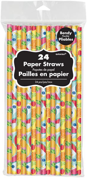 Imagens de Pajitas Frutas Verano papel (24 unidades)