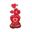 Picture of Globo Corazones Rojo con Base sin Helio (139cm)