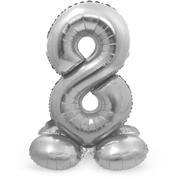 Picture of Globo Número 8 Plateado con Base (81cm)