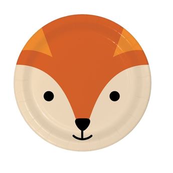 Imagen de Platos de Animales Zorro Infantil cartón 18cm (8 unidades)