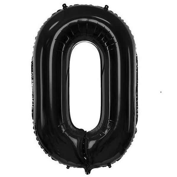 Imagen de Globo Número 0 Negro Gigante (86cm)
