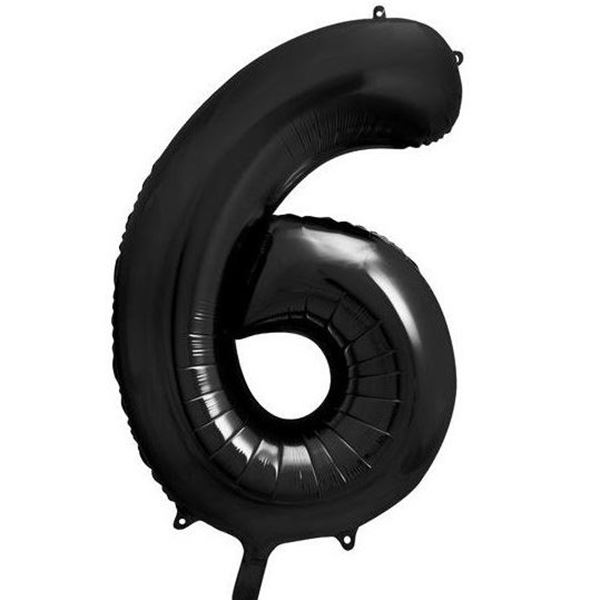Imagens de Globo Número 6 Negro Gigante (86cm)