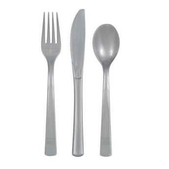 Imagen de Cubiertos Plateados Reutilizables (6x3)
