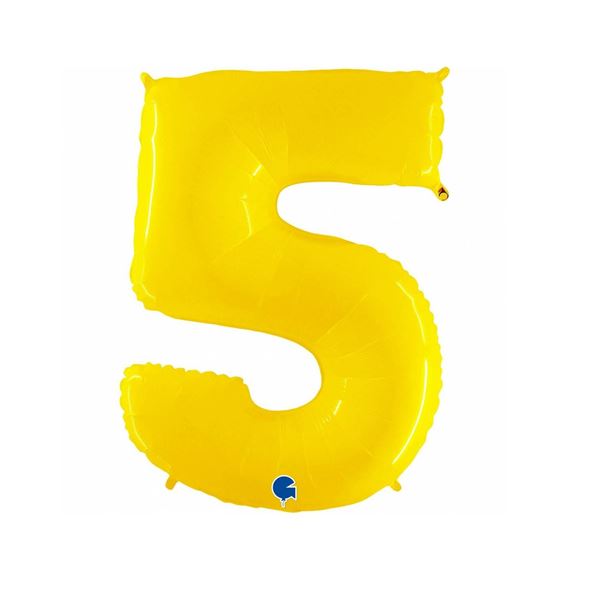 Picture of Globo Número 5 Amarillo Neón (102cm)