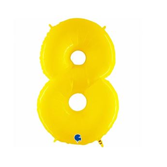 Imagen de Globo Número 8 Amarillo Neón (95cm)