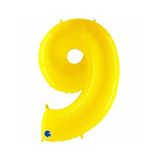 Imagen de Globo Número 9 Amarillo Neón (95cm)