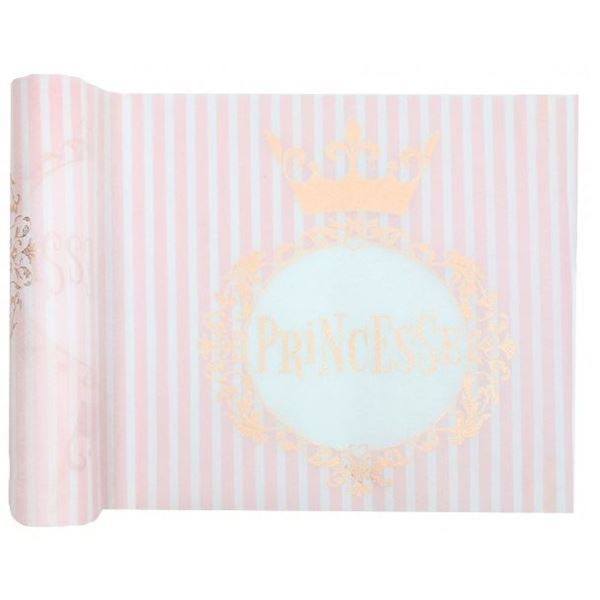Imagen de Camino de Mesa Princesas Rosa Dorado Tela (3m)