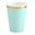 Imagen de Vasos Verde Mint Borde Dorado cartón (6 unidades)