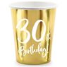 Imagen de Vasos 30 Cumpleaños Dorados cartón (6)