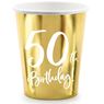 Imagen de Vasos 50 Cumpleaños Dorados cartón (6)