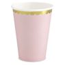 Imagen de Vasos Rosa Borde Dorado cartón (6 unidades)