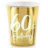 Imagen de Vasos 60 Cumpleaños Dorados cartón (6)