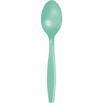 Imagen de Cucharas Verde Menta Premium Reutilizables (24 uds.)