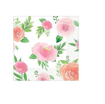 Imagen de Servilletas Flores Rosas Acuarela pequeñas (16)