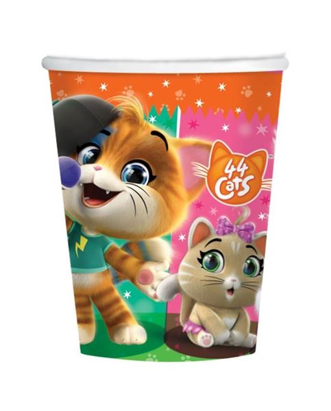 Picture of Vasos 44 Gatos Dibujos cartón (8 uds)
