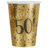 Imagen de Vasos 50 Cumpleaños Negro/Dorado cartón (10)