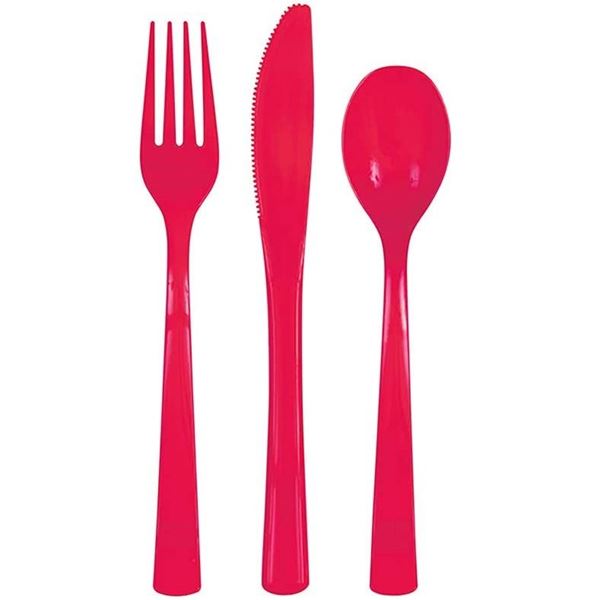 Picture of Cubiertos Rojos Reutilizables (6x3)