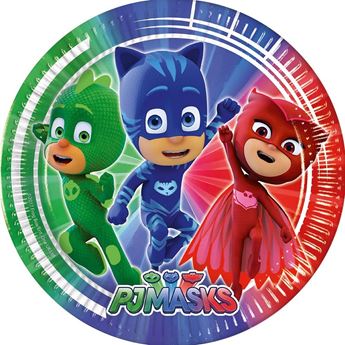 Imagen de Platos de PJ Masks cartón 23cm (8 unidades)