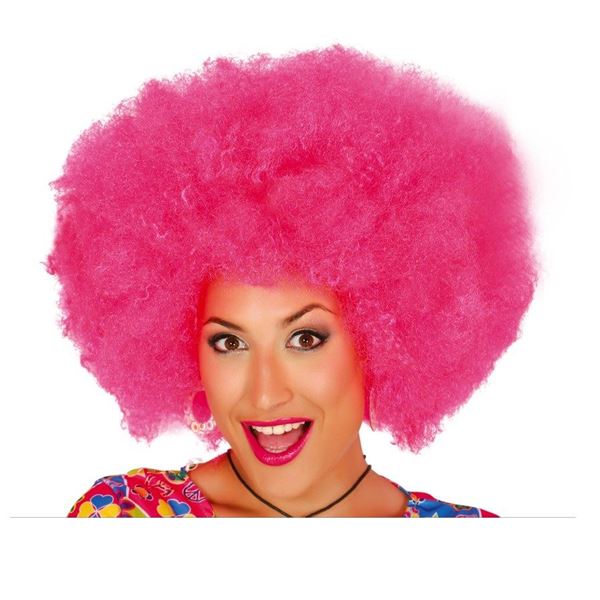 Picture of Peluca Afro Rosa Extra-Grande