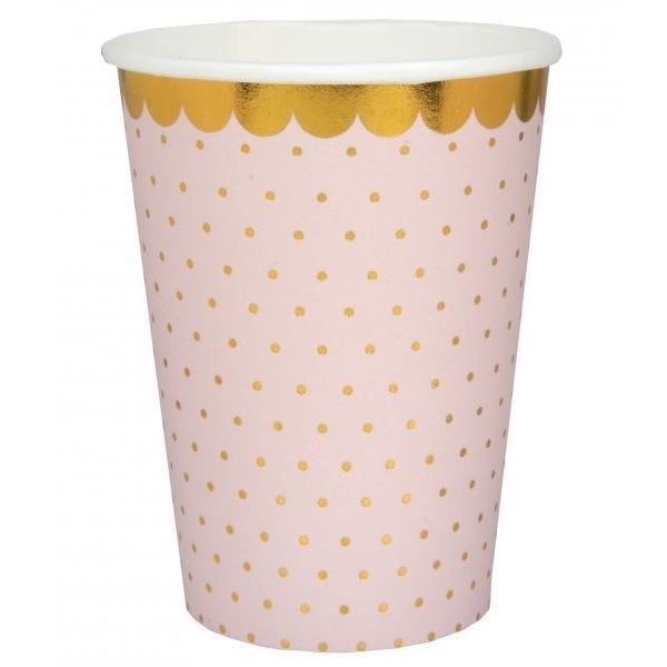 Imagen de Vasos Rosas Puntos Elegantes cartón (10 unidades)