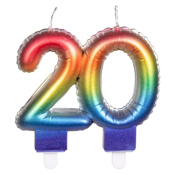 Vela 20 Cumpleaños Multicolor✔️ por sólo 1,76 €. Envío en 24h. Tienda  Online. . ✓. Artículos de decoración para  Fiestas.