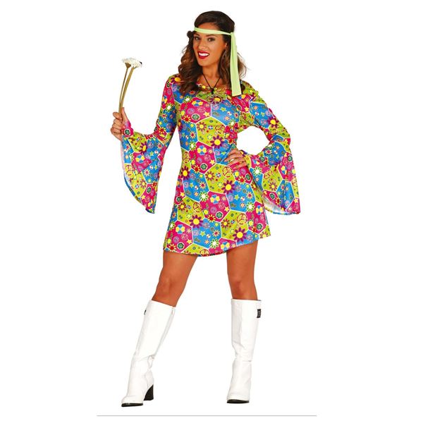 Imagen de Disfraz Hippie Flower Power (Talla 42-44)
