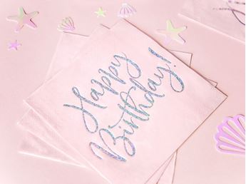 Imagen de Servilletas Happy Birthday Rosa (20 uds)