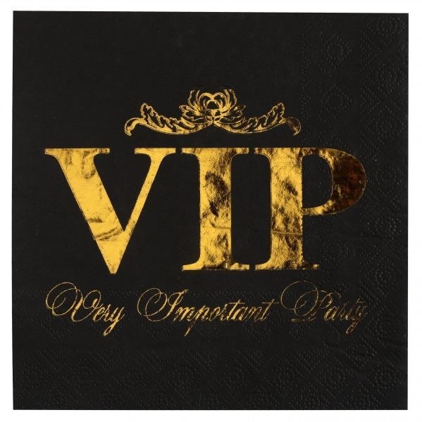 Imagen de Servilletas VIP Negras papel 33cm (10 unidades)