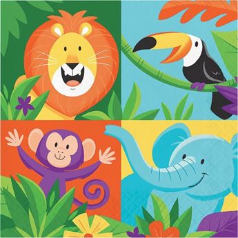 Imagen de Servilletas Jungla Cumpleaños papel 33cm (16 unidades)