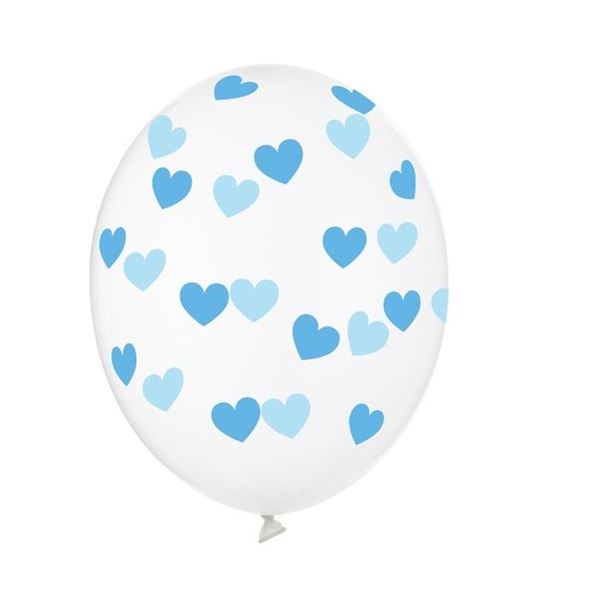 Picture of Globos Corazones Azules Látex (6 unidades)