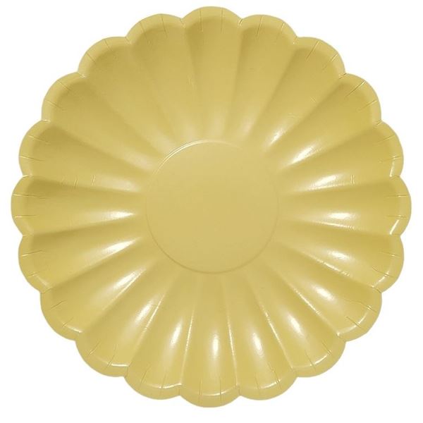Imagen de Platos Mostaza Forma Flor cartón 23cm (8)