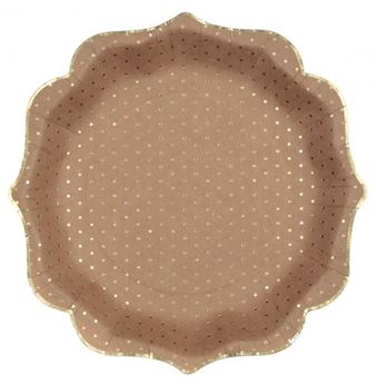 Imagen de Platos Kraft Puntos Elegantes cartón 21cm (10 unidades)