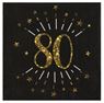 Imagens de Servilletas 80 Cumpleaños Negro/Dorado papel 33cm (10 unidades)