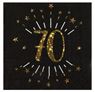 Imagen de Servilletas 70 Cumpleaños Negro/Dorado papel 33cm (10 unidades)