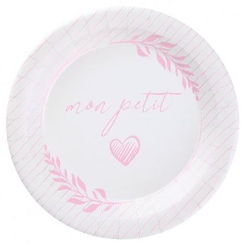 Imagen de Platos Comunión y Bautizo Rosa 23cm (10)