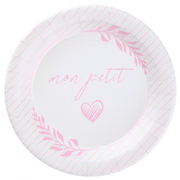 Picture of Platos Comunión y Bautizo Rosa 23cm (10)