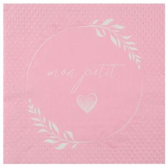 Picture of Servilletas Comunión y Bautizo Rosa papel 33cm (20 unidades)
