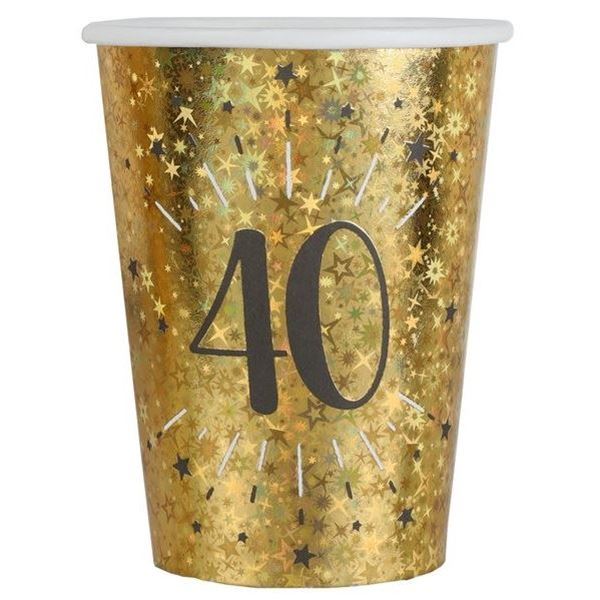 Imagen de Vasos 40 Cumpleaños Negro/Dorado (10)
