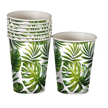 Imagen de Vasos Hojas Tropical cartón (6)